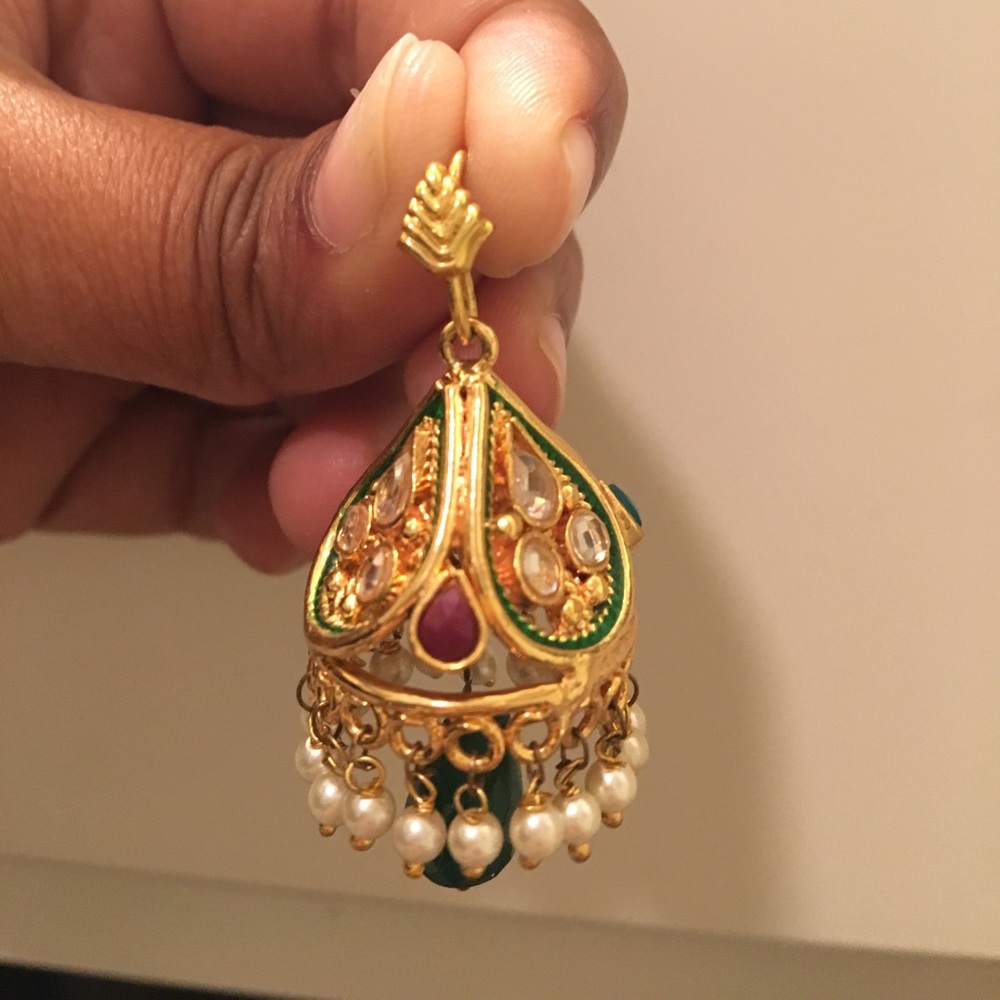Indian style earrings, jhumkas